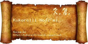 Kukorelli Noémi névjegykártya
